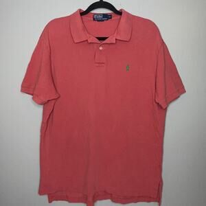 Polo Ralph Lauren Men's XL Pink Polo Green Embroidered Pony Short Sleeve Shirt